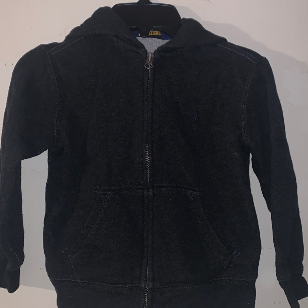 Black Ralph Lauren Kids Jacket with blue emblem
